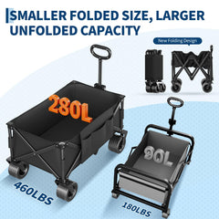 Garvee folded wagon compact profile for easy storage convenience