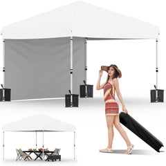 Garvee front view of canopy showing full coverage and branding benefit