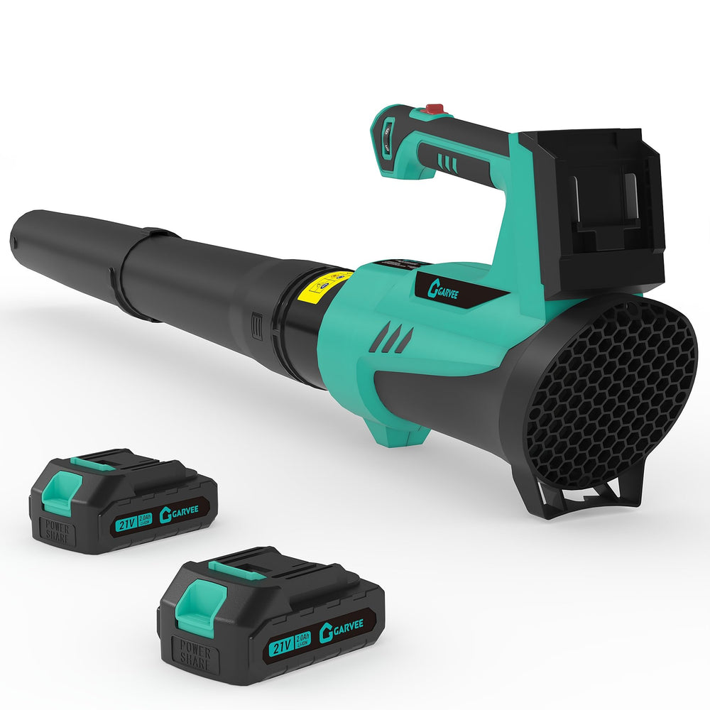 Garvee front profile showing blower body and nozzle, highlighting portability benefit