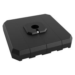 Garvee front view of black 4-piece umbrella base showing compact footprint and stability