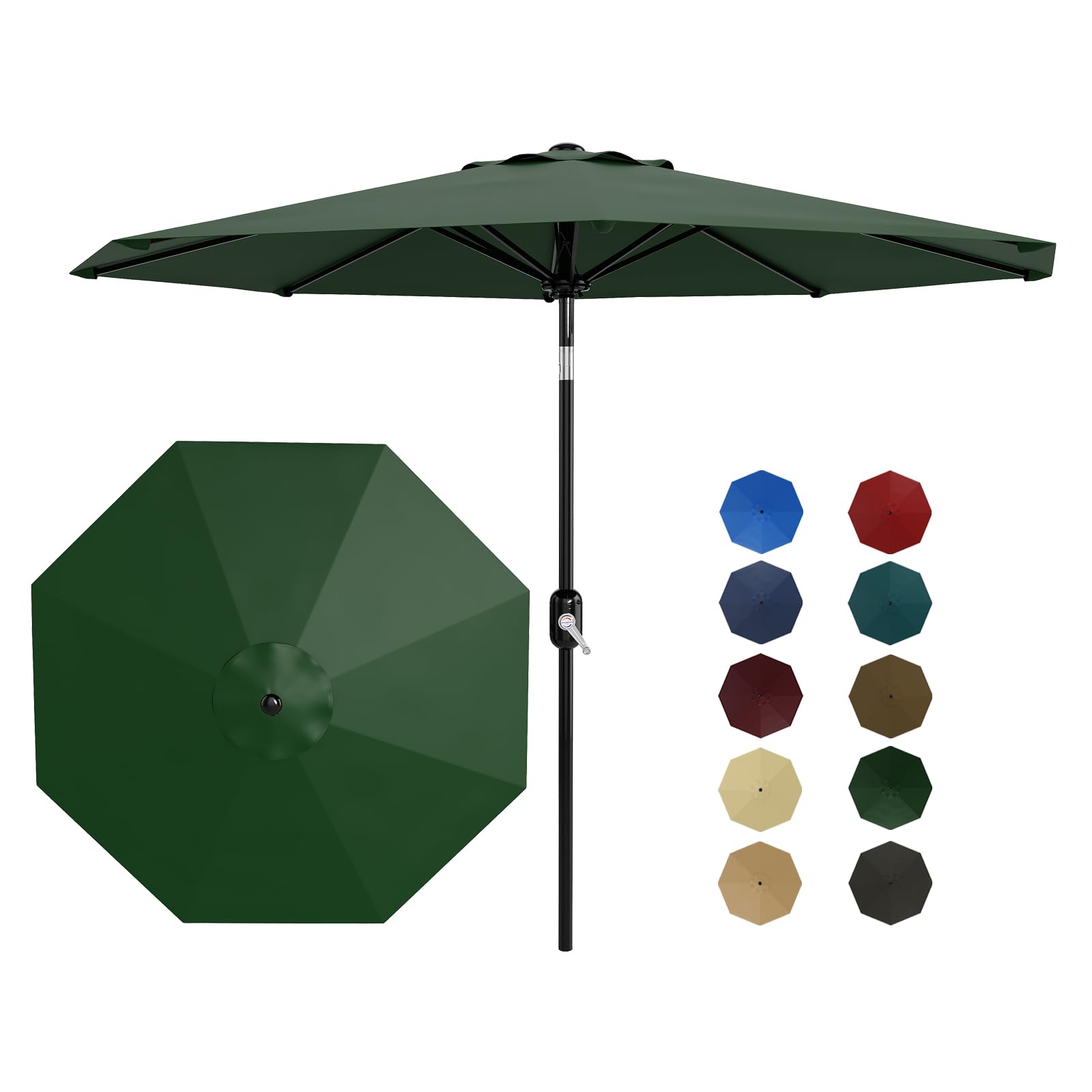 Garvee front view dark green canopy showing broad shade benefit