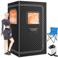 Garvee front view open sauna tent showing roomy interior and comfort