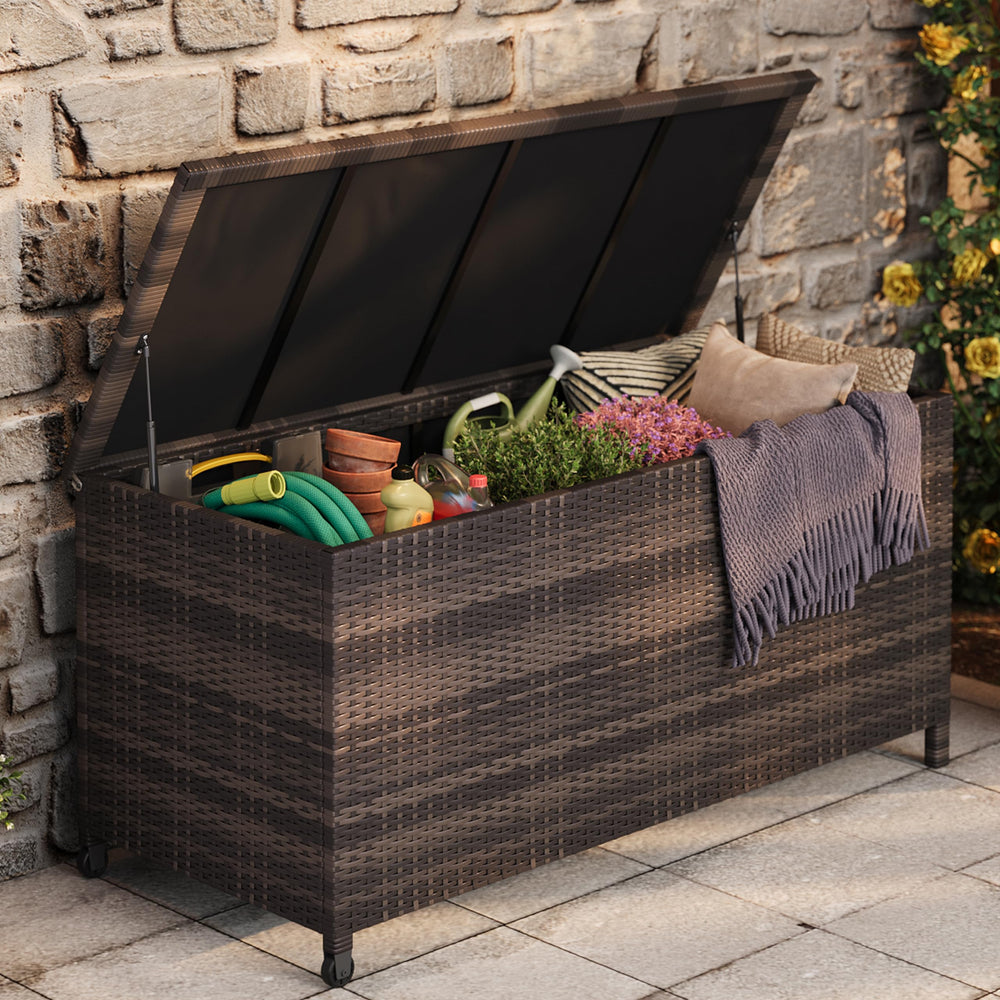 Garvee front view showing rattan finish and compact profile with durable look