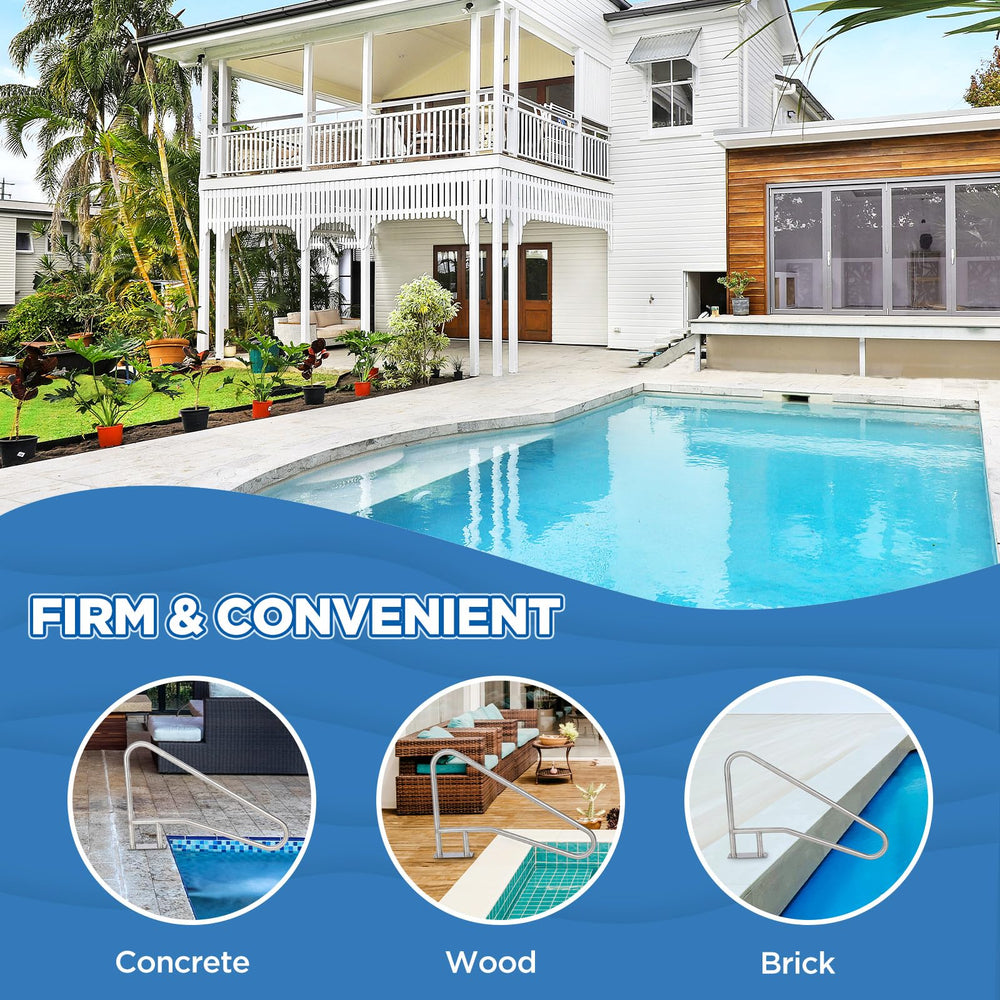 Garvee handrail installed at poolside in use demonstrating enhanced accessibility benefit