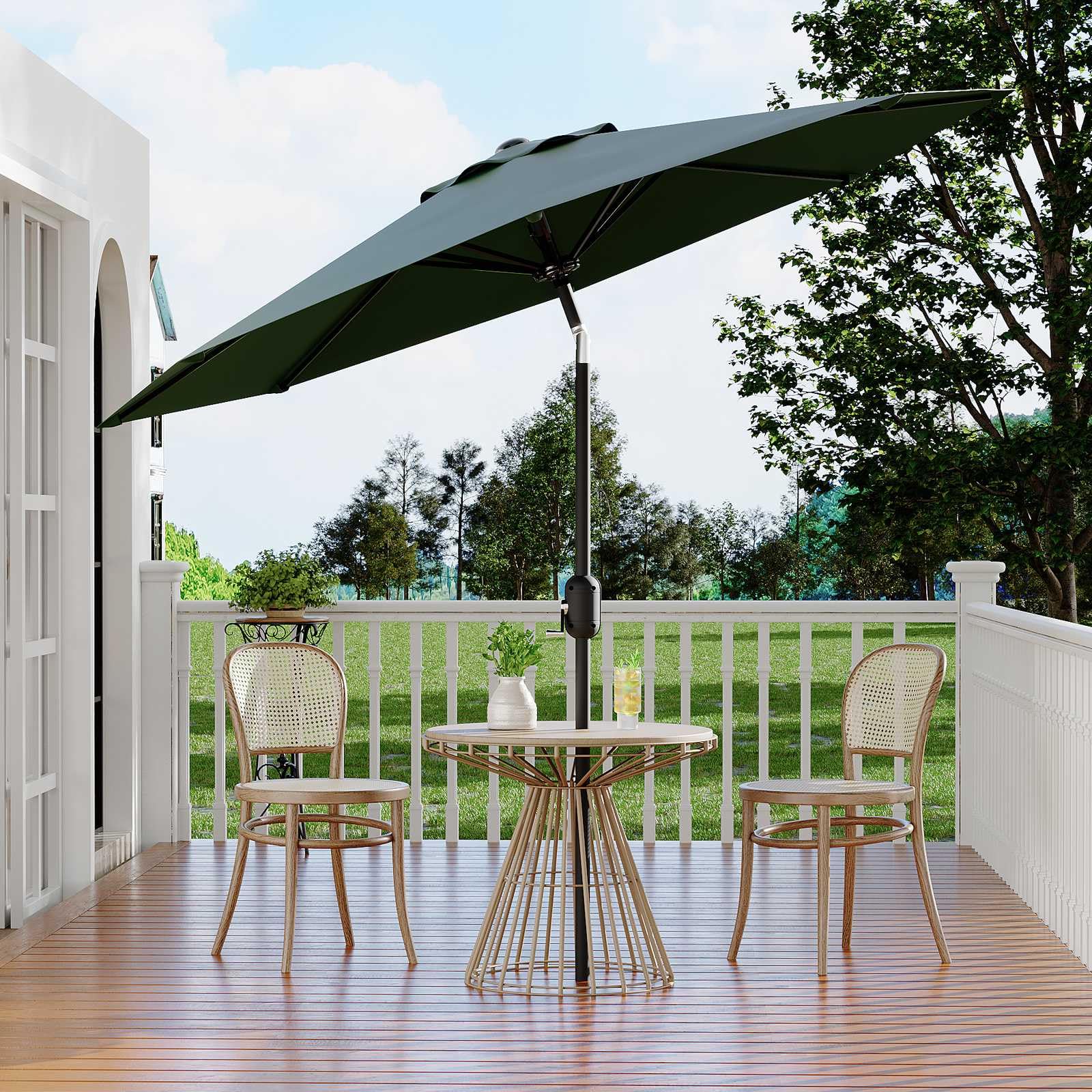 Garvee poolside setup showing stylish outdoor cooling shade