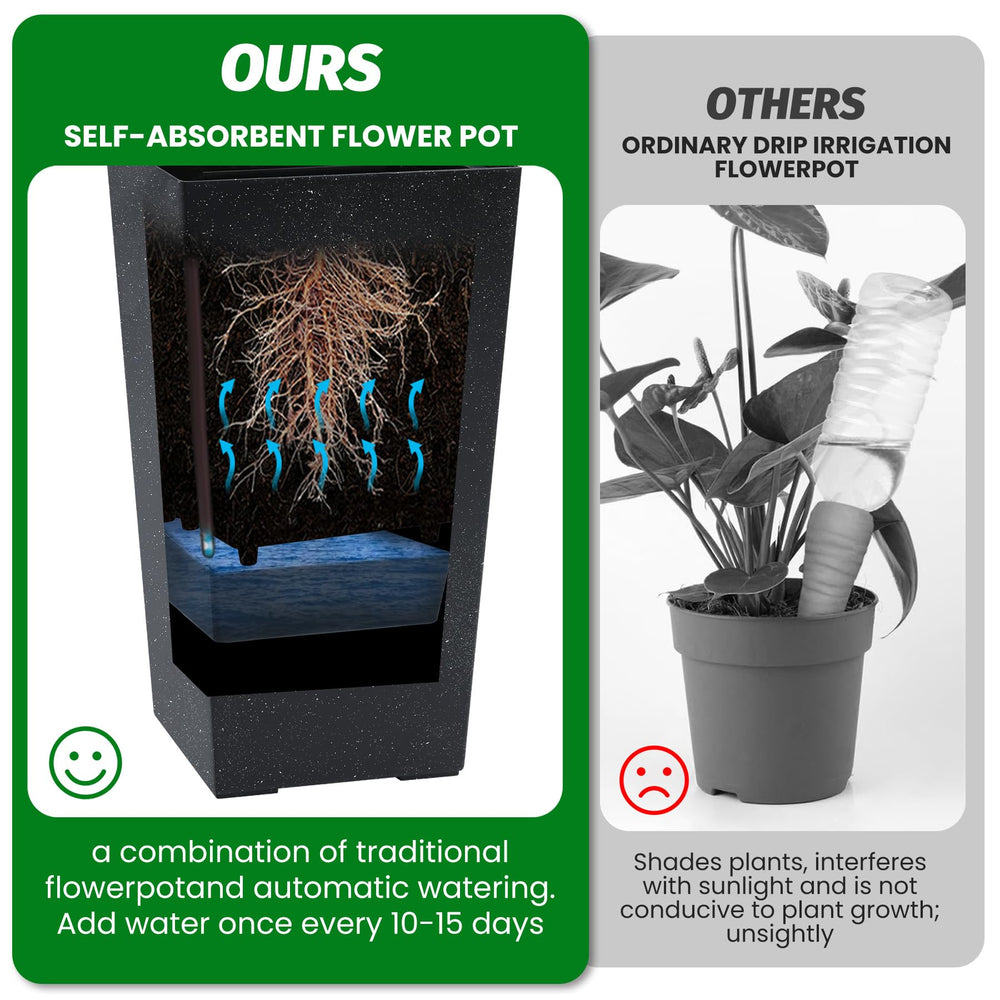 Garvee planter base close-up showing drainage holes and stable construction for healthier roots