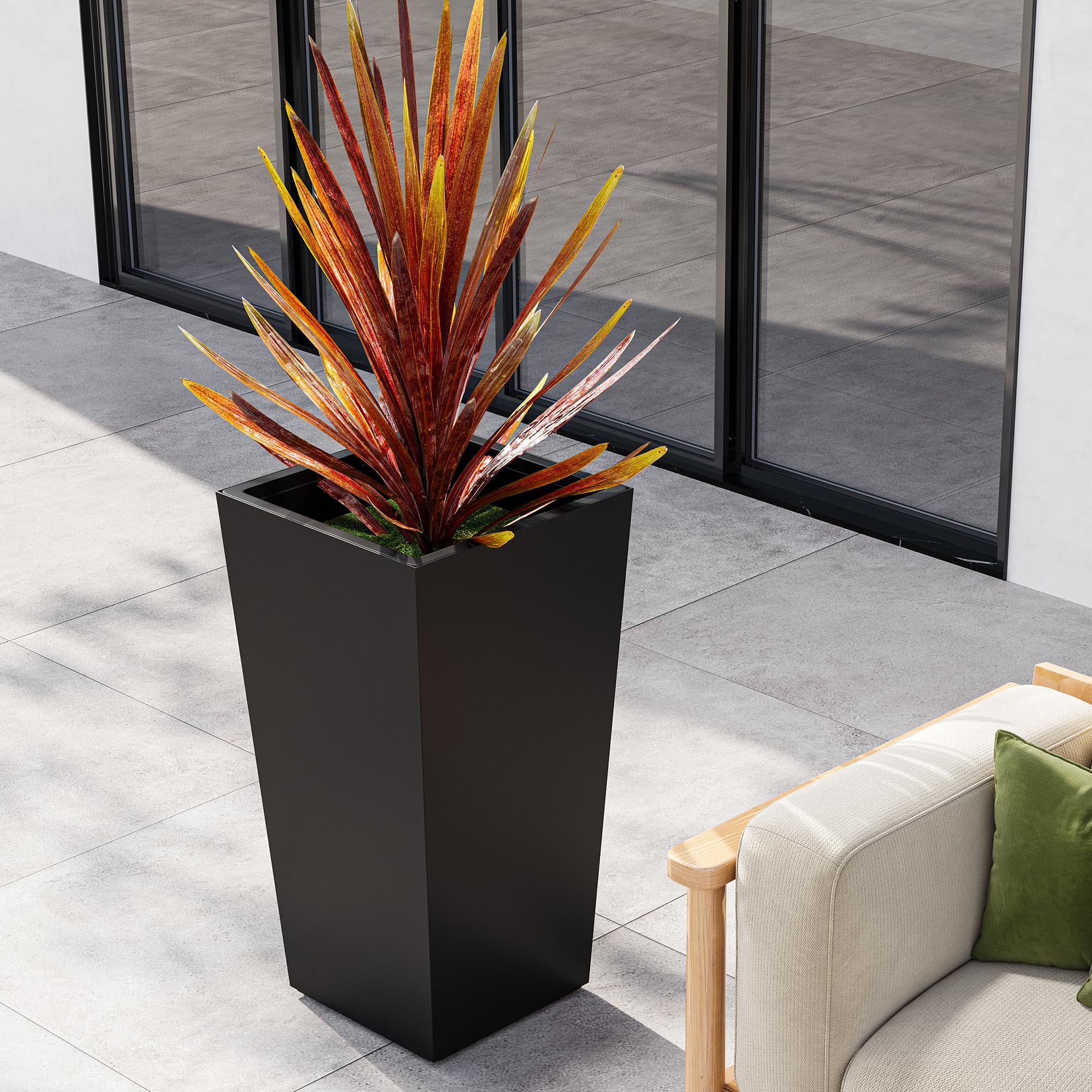 garvee planters planted on patio providing instant privacy and style