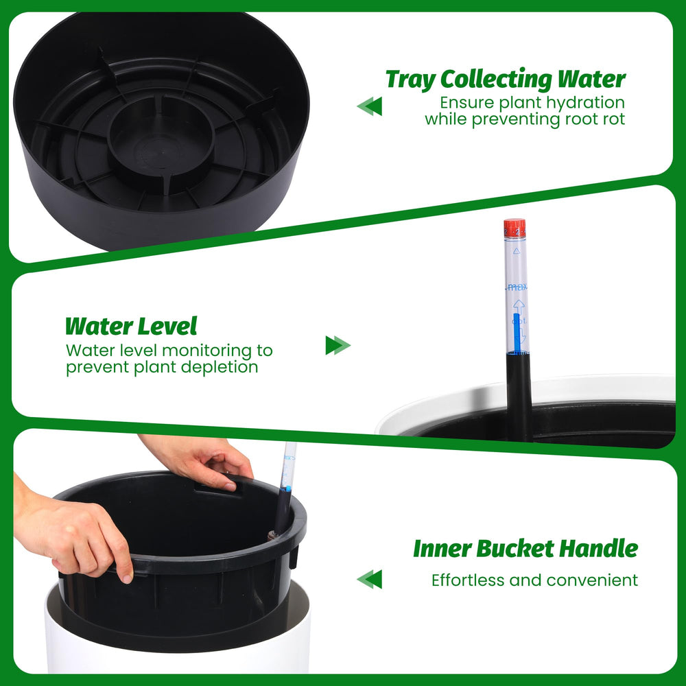 Garvee planter tray and drainage detail preventing overwatering and root rot benefit