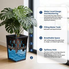 Garvee water-level indicator view showing reservoir status for easier watering