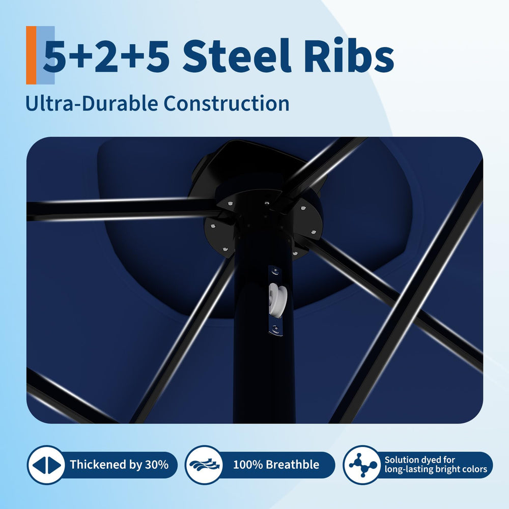 Garvee underside view of steel rib frame illustrating reinforced 5+2+5 support benefit
