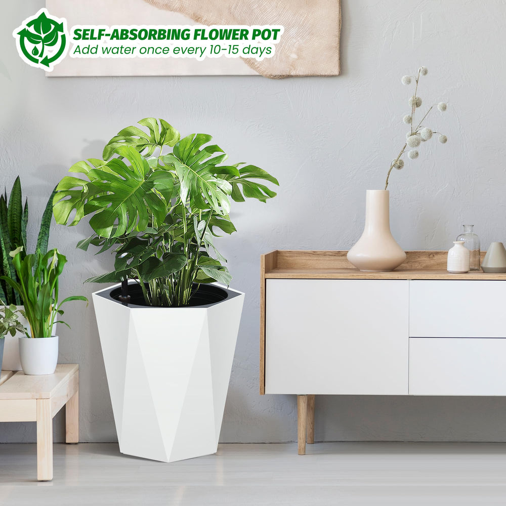 Garvee planter beside chair to show 16-inch scale for space planning