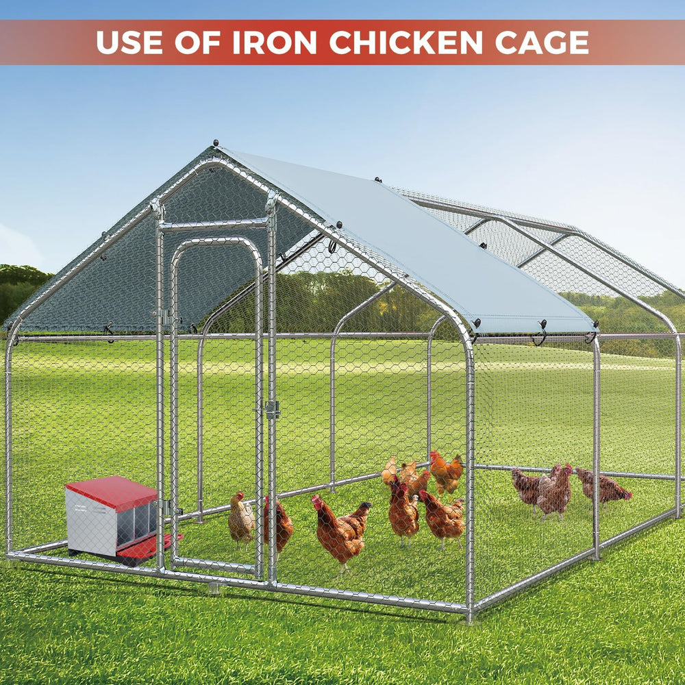 Garvee nesting box next to a hen to show size and practical scale