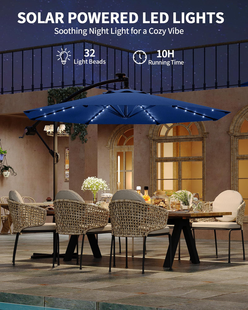 Garvee solar panel on top charging LEDs for energy-free illumination