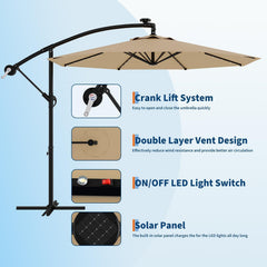 Garvee under-canopy LED lights lit showing warm evening illumination benefit