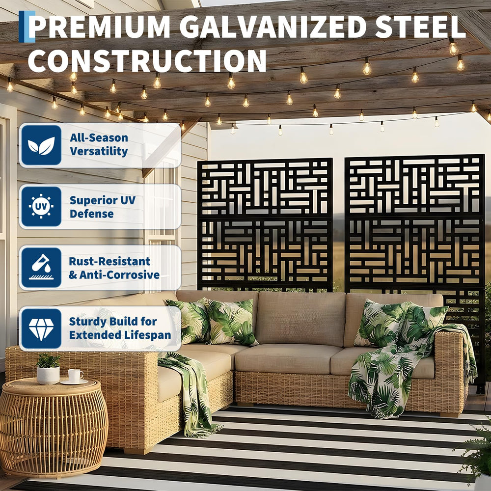 Garvee vertical installation on balcony providing tall privacy benefit
