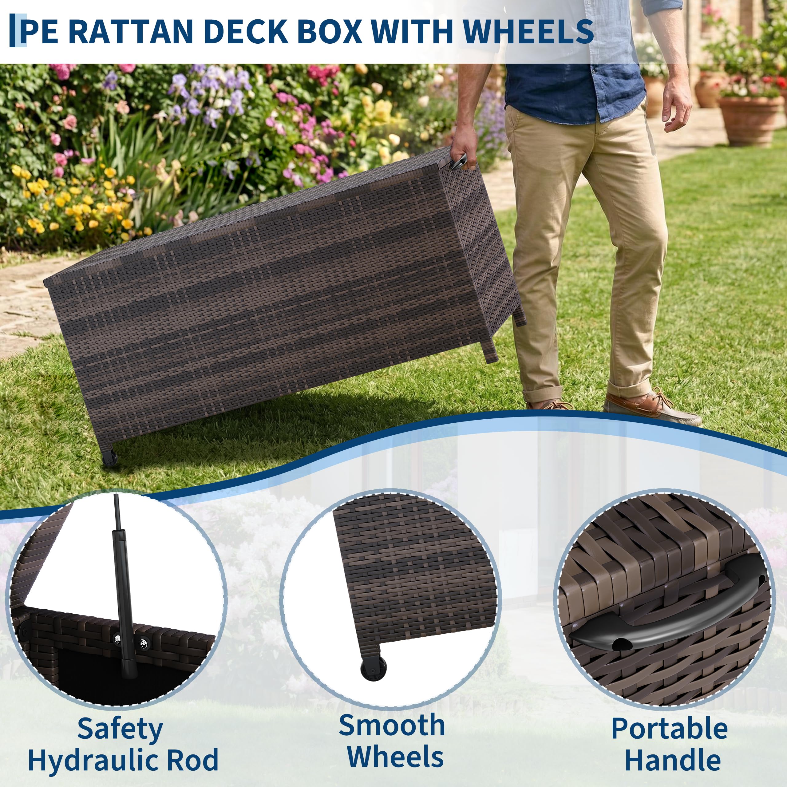 Garvee wheels and handles for easy moving and ergonomic transport advantage