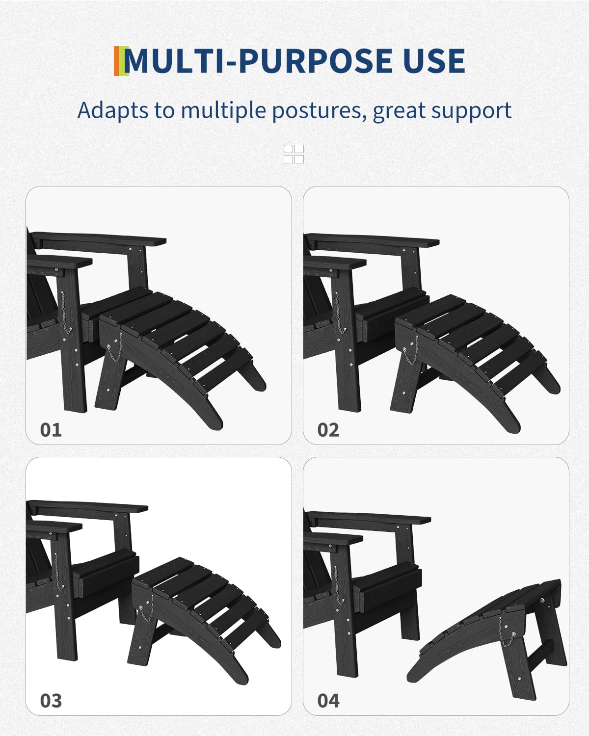 GarveeLife ottoman dual side-leg locking pins close-up showing secure stability
