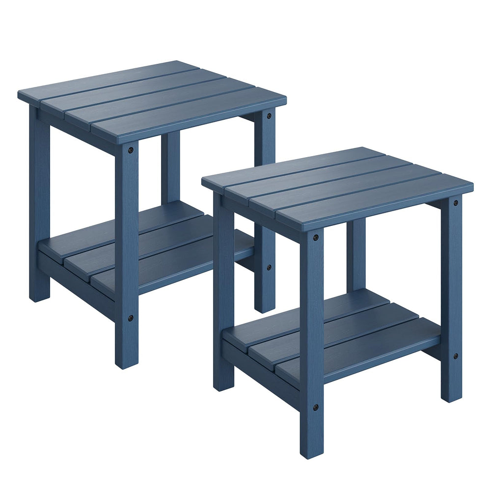 GarveeLife front view of Adirondack side table showing stable surface and weatherproof benefit