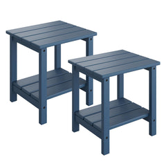 GarveeLife front view of Adirondack side table showing stable surface and weatherproof benefit