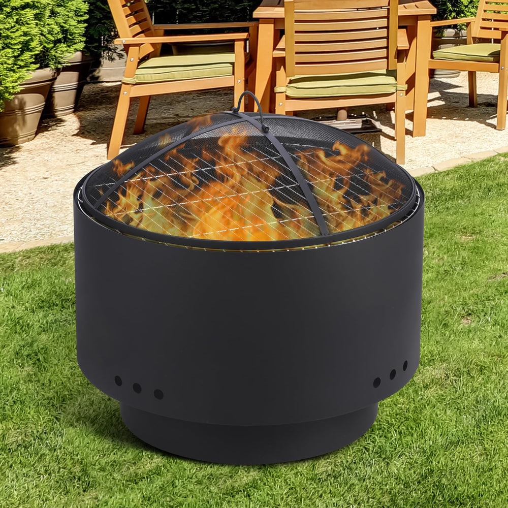 GarveeLife closeup of mesh lid spark screen, reducing flying embers for safer fires