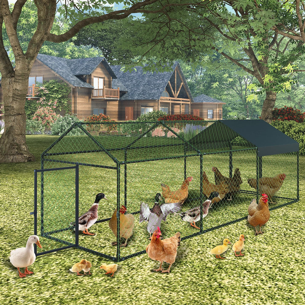 GarveeLife coop in use with chickens for safe outdoor exercise