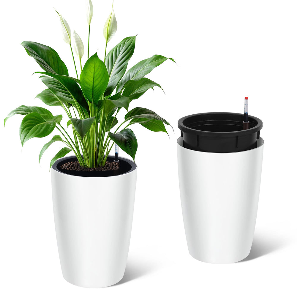 GarveeLife front view white planters showing modern styling and space-saving design