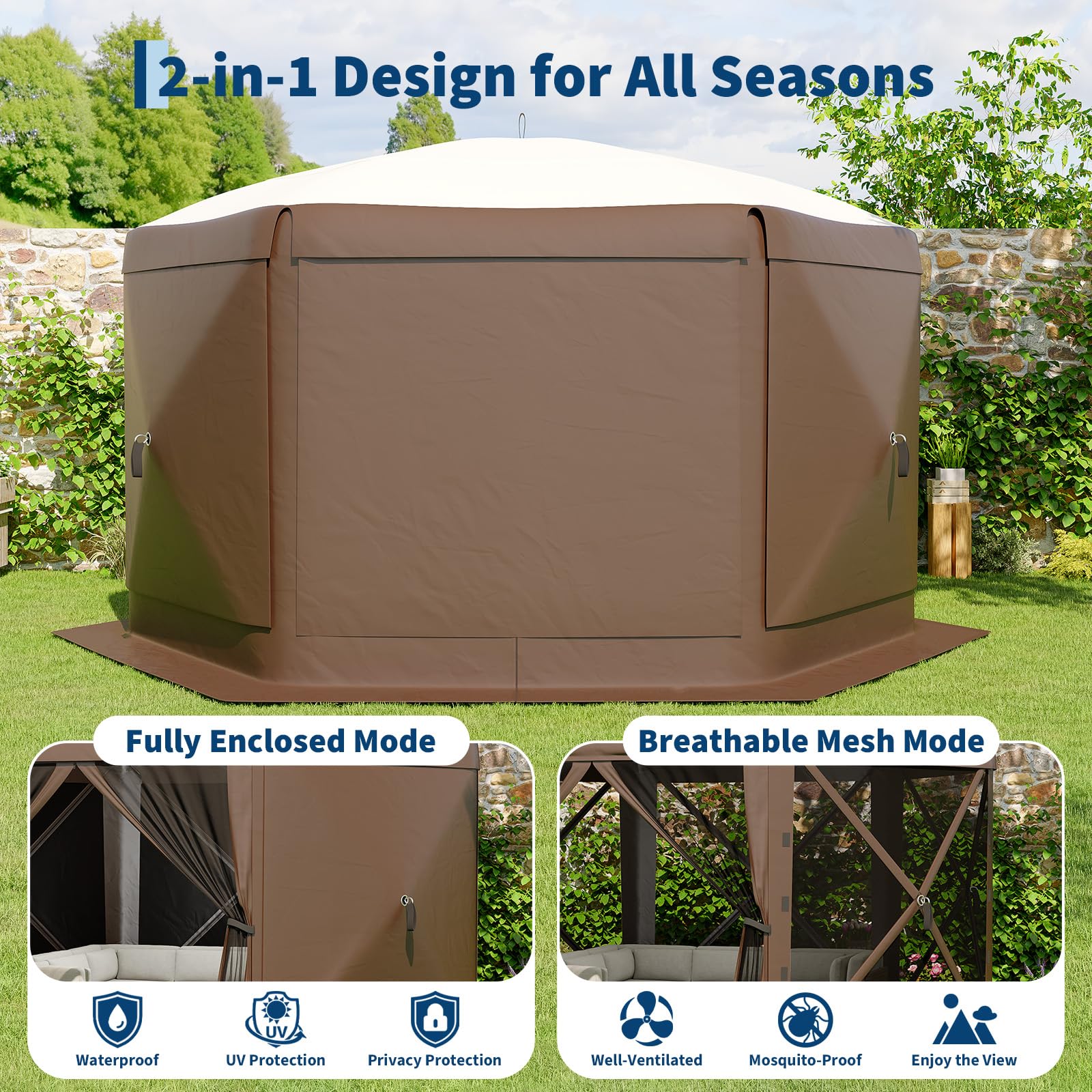 GarveeLife mesh panel zipper detail highlighting insect protection and ventilation benefit