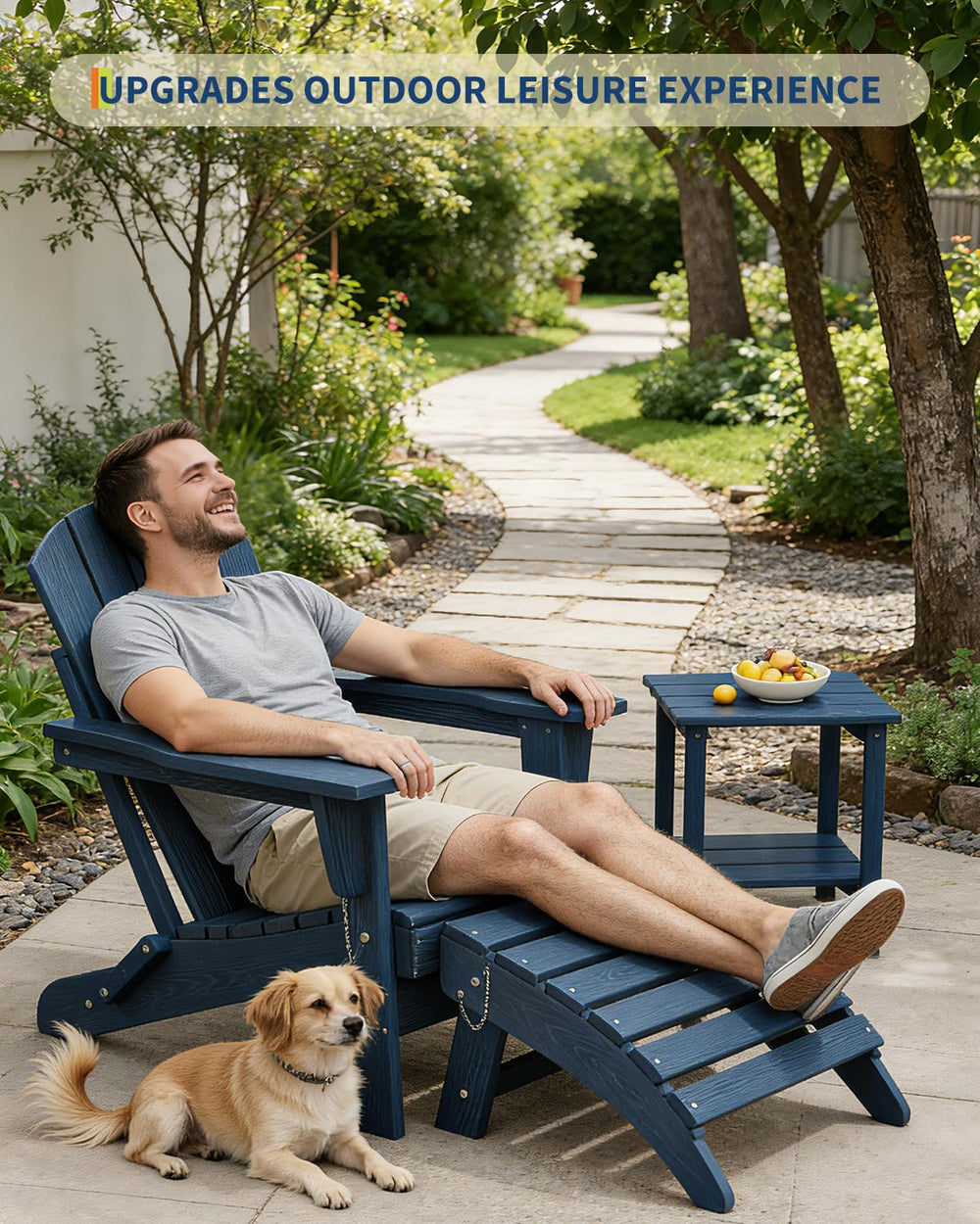 GarveeLife ottoman on patio with cushions showing low-maintenance, stylish outdoor use
