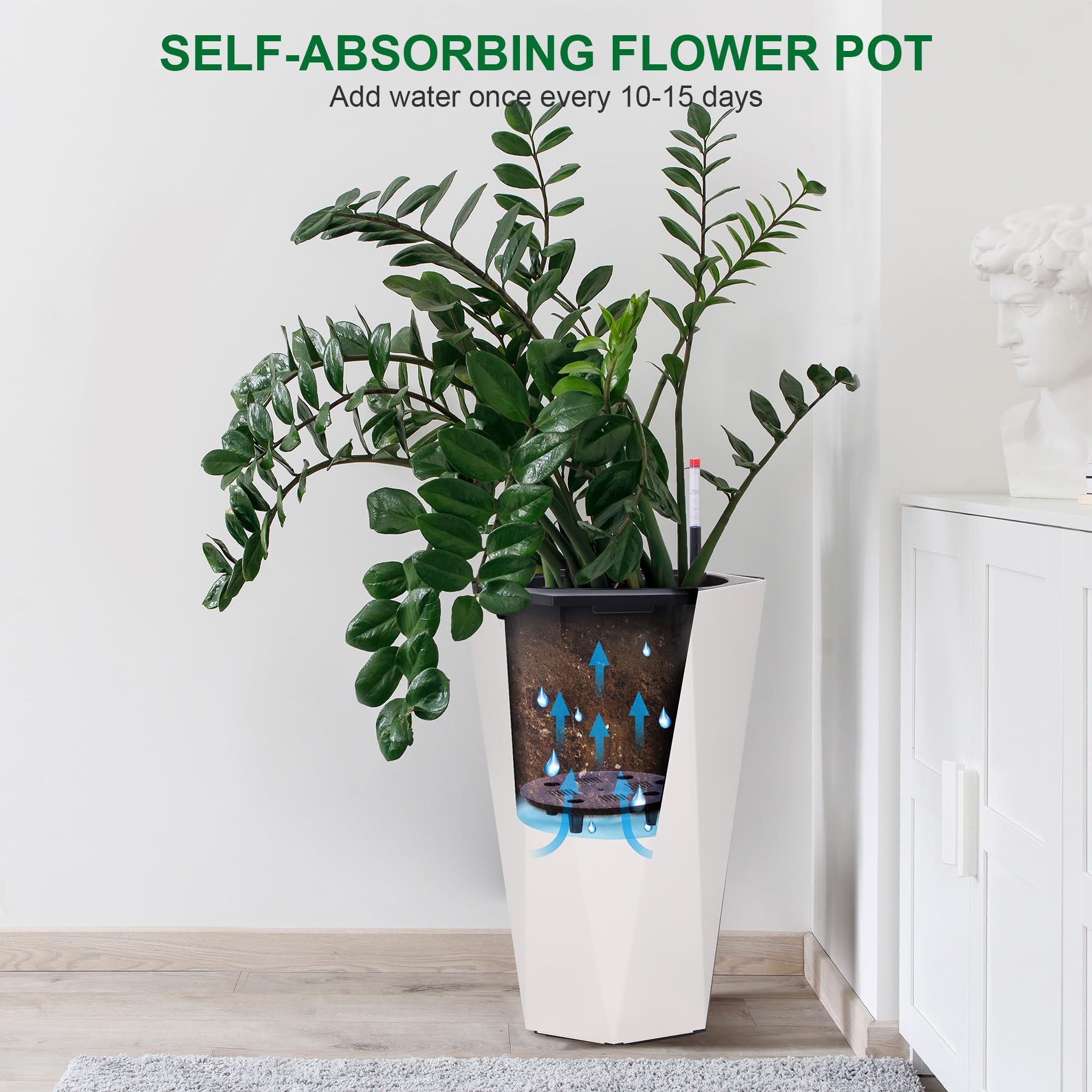 GarveeLife planter styled indoors with plants boosting home decor and freshness