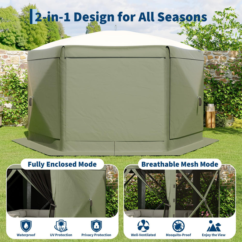 GarveeLife removable wind cloth attached to side providing privacy and wind blocking