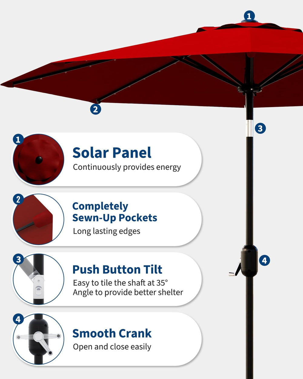 GarveeLife umbrella beside chair to show scale and seating capacity advantage
