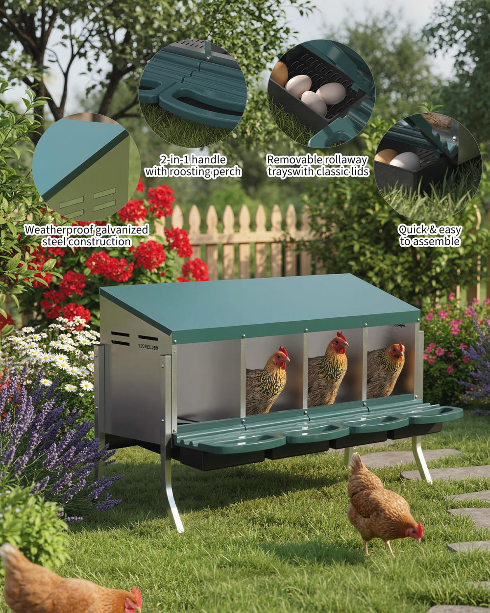 GarveeLife detailed shot of swing perch and entry improving hen comfort