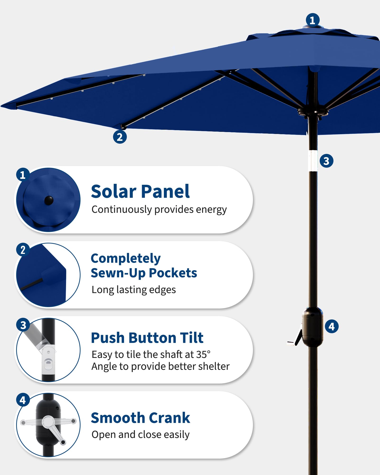 GarveeLife umbrella over dining table lifestyle showing outdoor comfort