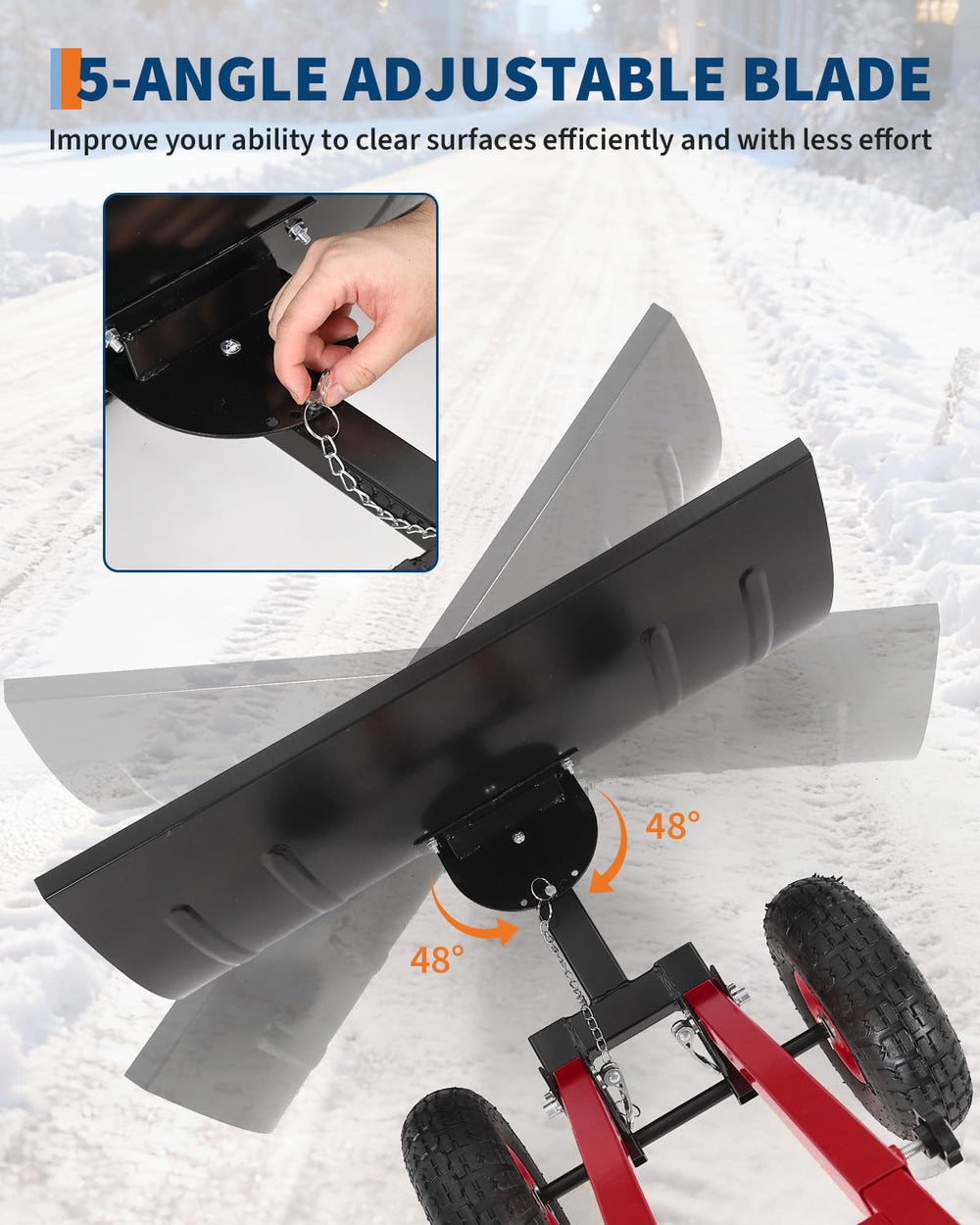 GarveeTech snow shovel in use clearing a driveway faster and with less effort