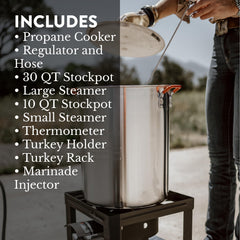 Gas One burner stand with heat-resistant hose and regulator for safe propane connection