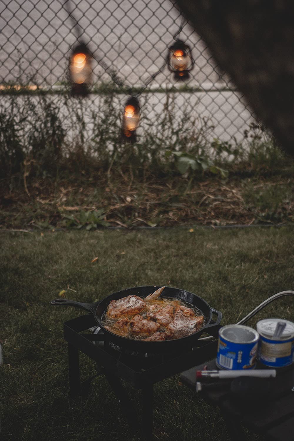 Gas One outdoor cooking lifestyle scene showing portability and group meal preparation