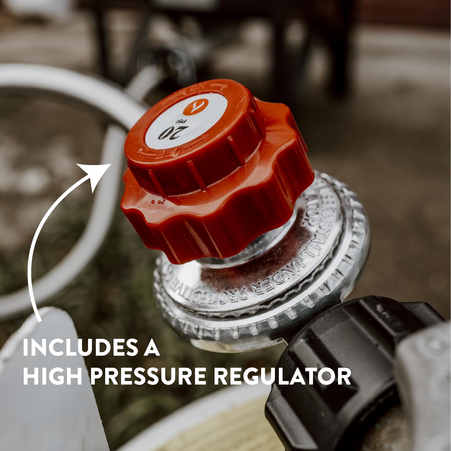 Gas One steel braided hose connection illustrating secure hookup and safety