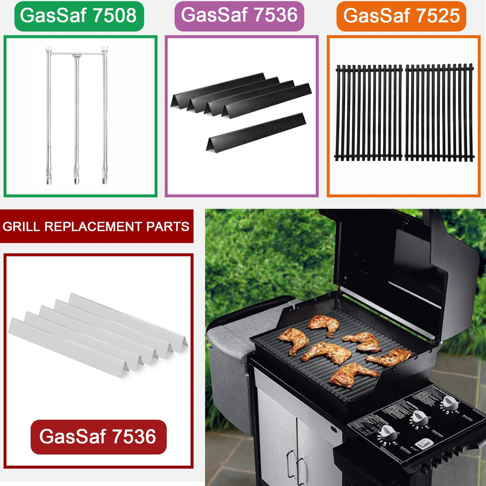 GasSaf flavorizer bars in a grill during cookout showing improved grilling consistency benefit