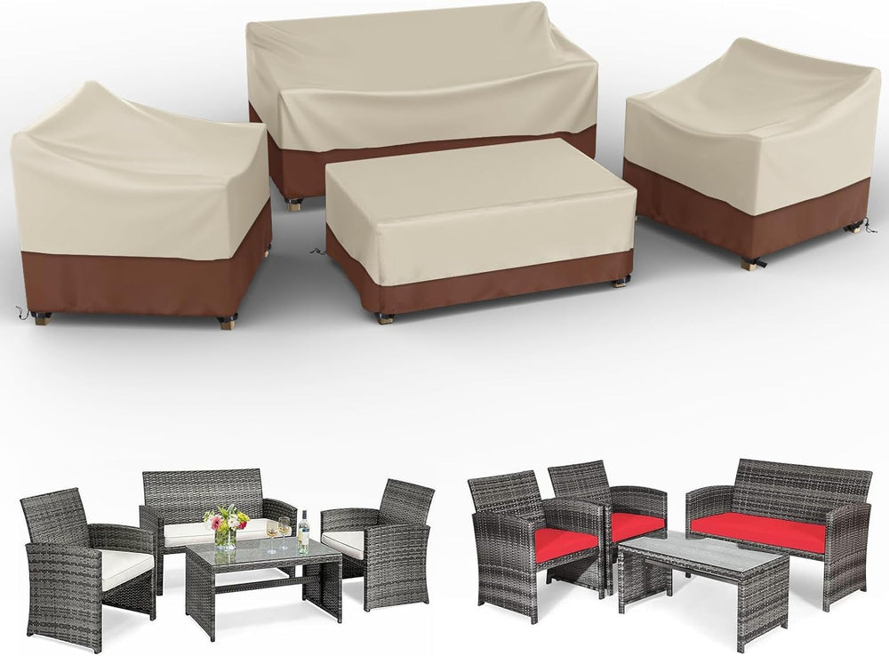 Gasadar front packaging showing full 4-piece patio cover set and protection benefits