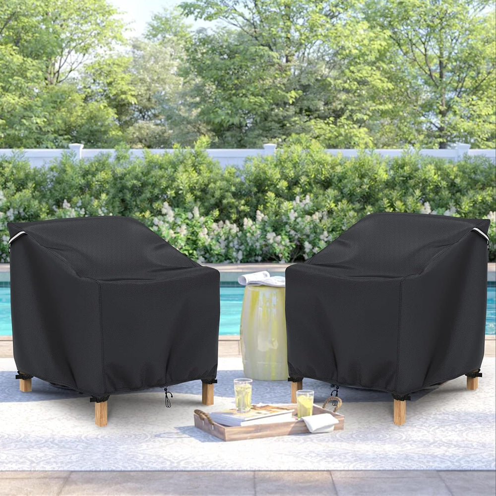 Gasadar covered chair beside an uncovered chair showing size fit