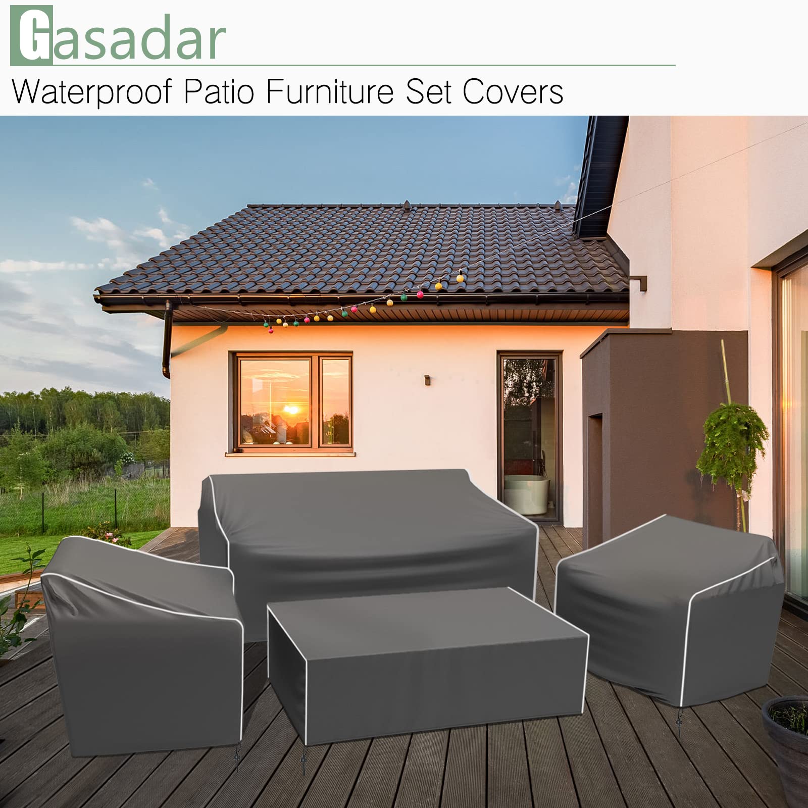 Gasadar storage bag with folded covers for tidy off-season storage