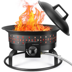 GasBRUH front view firepit showing clean flame and modern design for easy outdoor warmth