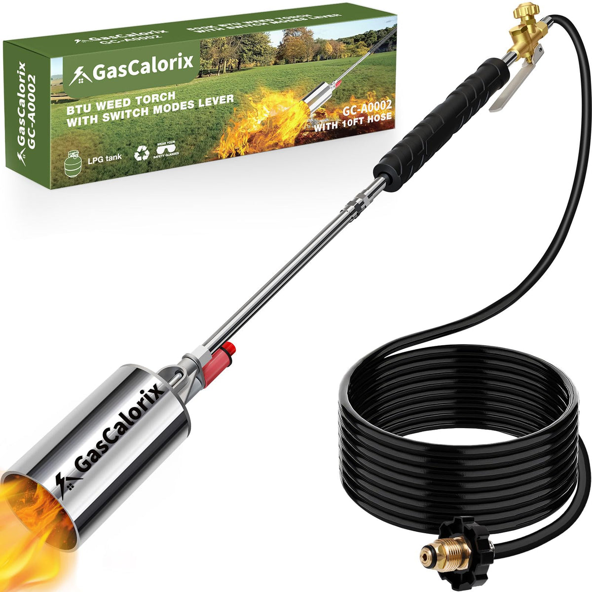 GasCalorix front view torch showing robust build and ready-to-use benefit