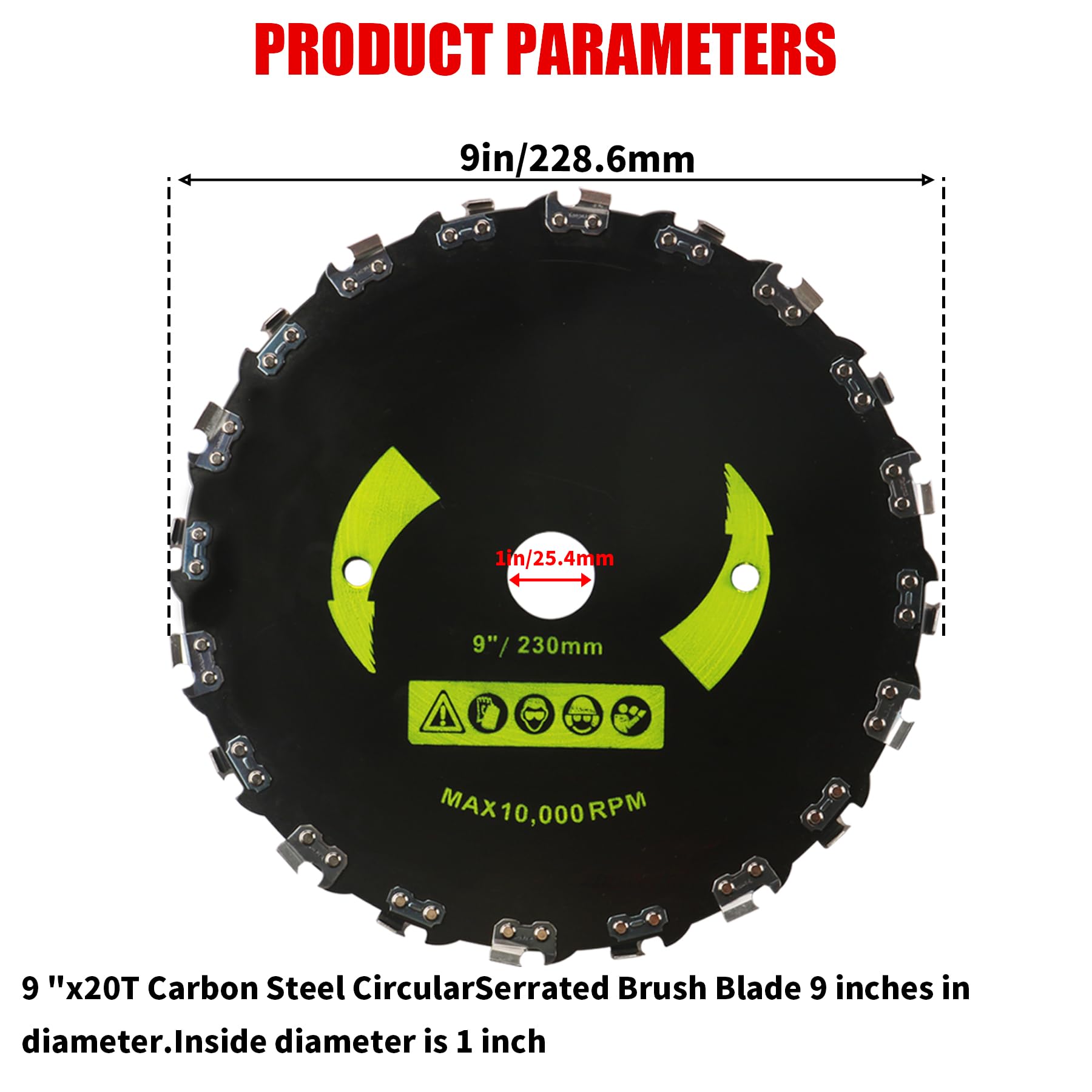 Gashwer close-up of 20T chainsaw teeth, precision teeth for long-lasting cuts