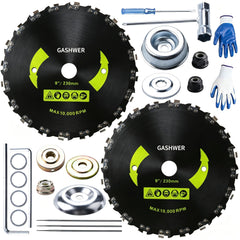 Gashwer front packaging showing blades and adapter, durable kit for heavy brush