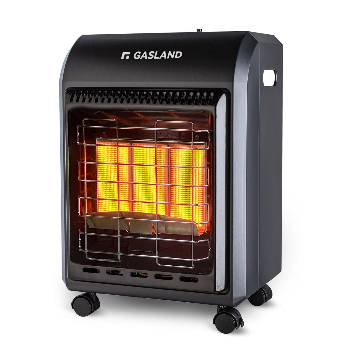 GASLAND front cabinet view showing compact portable heater and hidden tank benefit