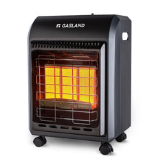 GASLAND front cabinet view showing compact portable heater and hidden tank benefit