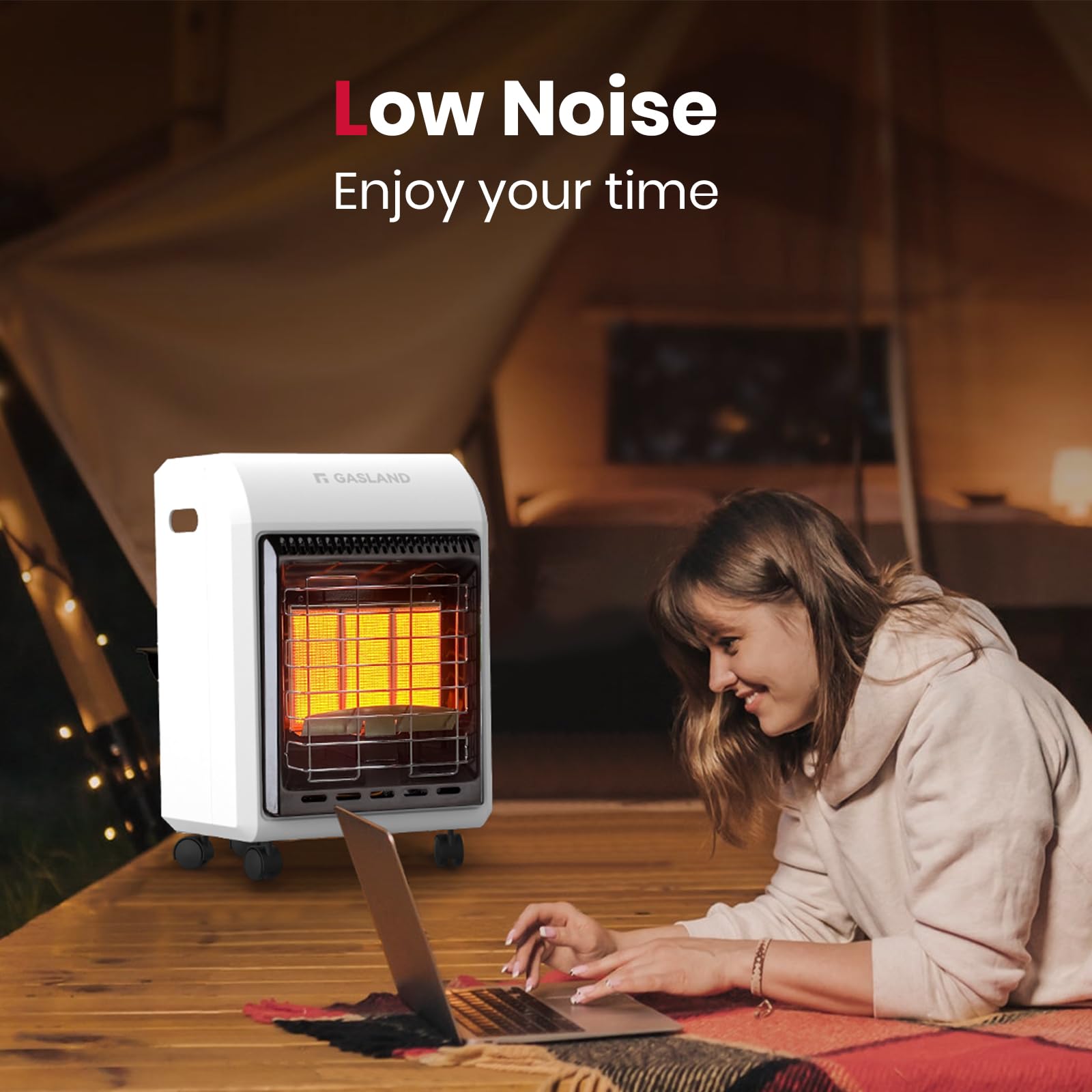 GASLAND heater warming a ventilated garage to provide quick targeted comfort