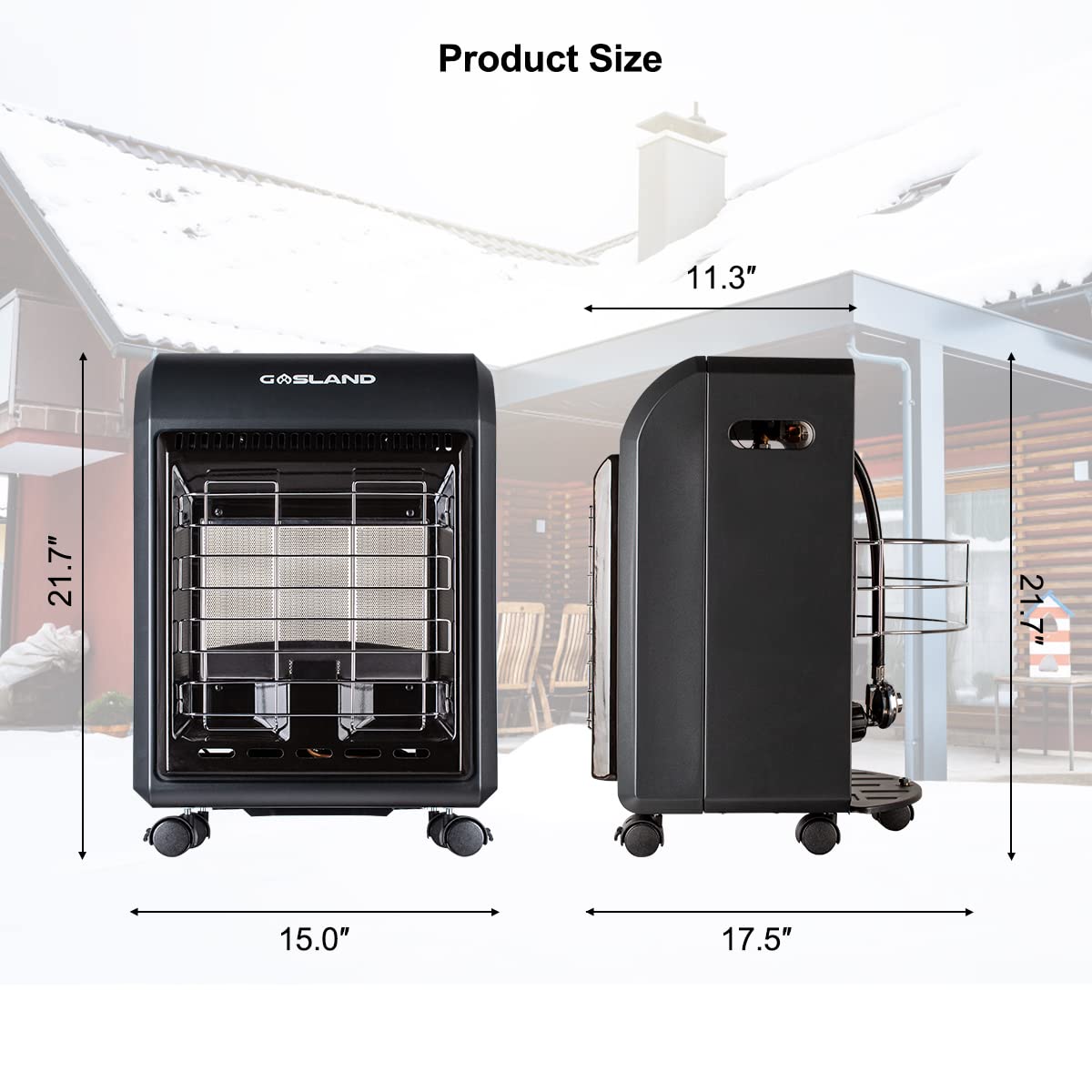 GASLAND heater in a covered patio offering portable heat for outdoor gatherings benefit