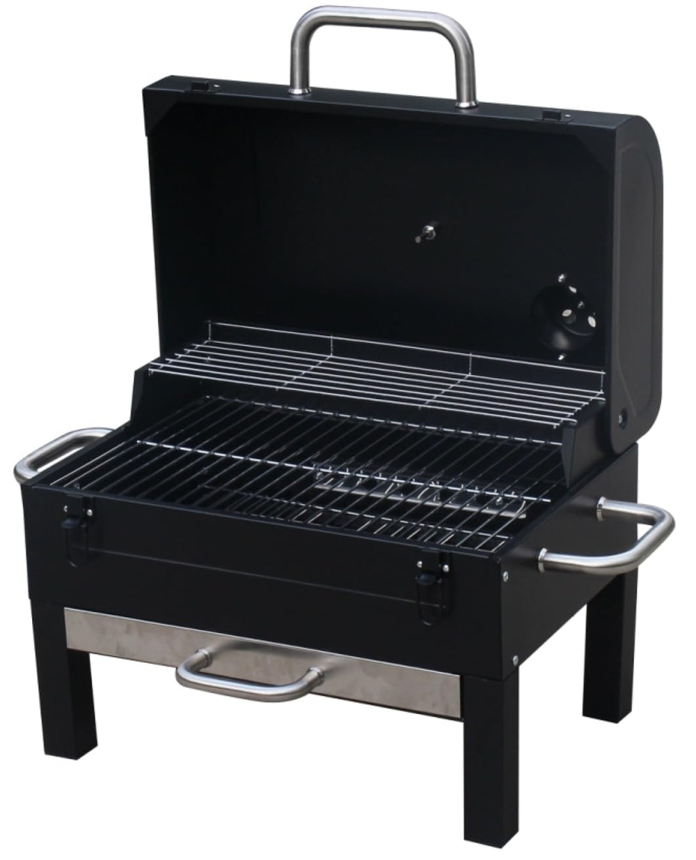 Gas One close-up of cooking grates showing steel finish and easy cleanup benefit